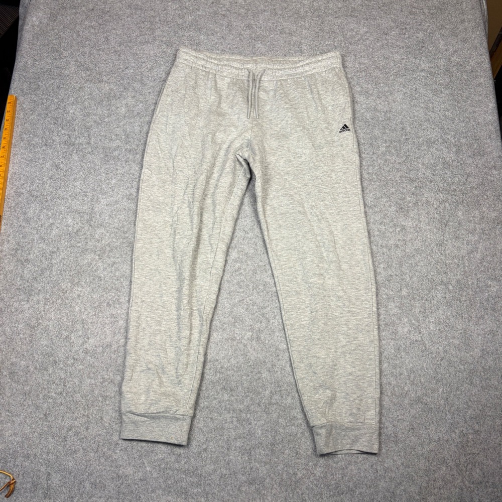 Adidas Golf Mens Large Gray Fleece Jogger Sweatpants Drawstring Tapered Cuffs